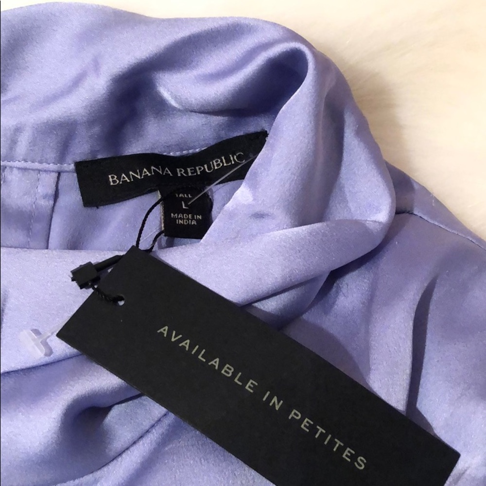 Banana Republic lavender 👚 blouse. Size L tall. NWT⚠️FIRM⚠️ - Picture 4 of 7